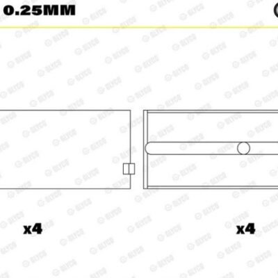 H063/04 0.25MM GLYCO CRANKSHAFT BEARING SHELL
