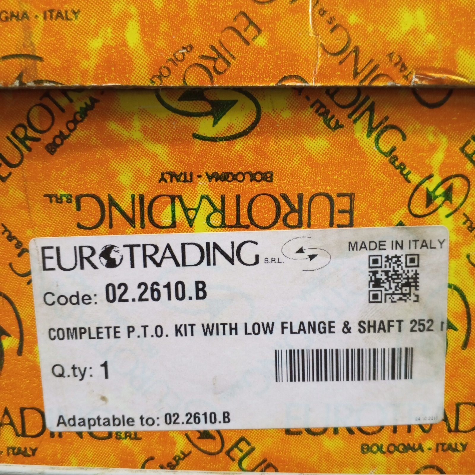 02.2610.B EUROTRADING COMPLETE P.T.O. KIT WITH LOW FLANGE & SHAFT 252MM - Image 3